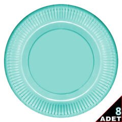 Makaron Karton Tabak, 23 cm x 8 Adet - Yeşil