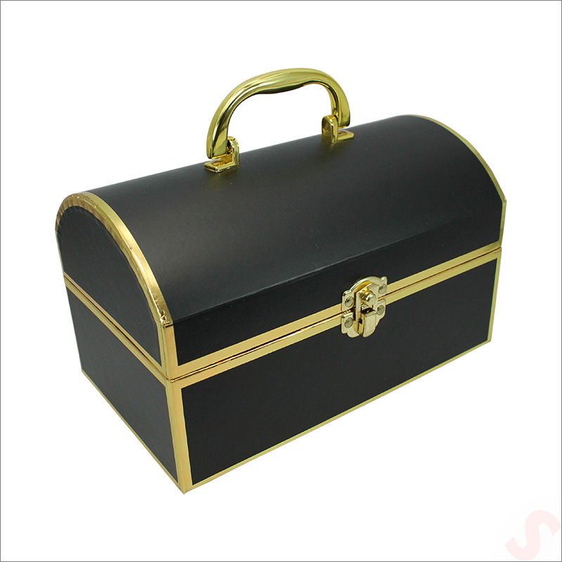 Metal Kulplu Sandık Kutu, 23 x 14 x 14 cm - Orta Boy