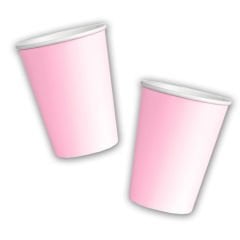 Makaron Karton Bardak, 8 Adet - Pembe