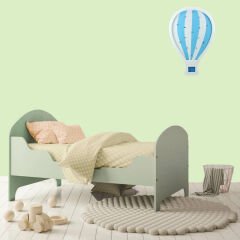 Mavi Uçan Balon, Pilli Led Işıklı Dekoratif Ahşap Pano