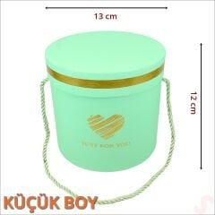 Silindir Kutu Küçük Boy, 13 cm x 12 cm - Aqua Marin