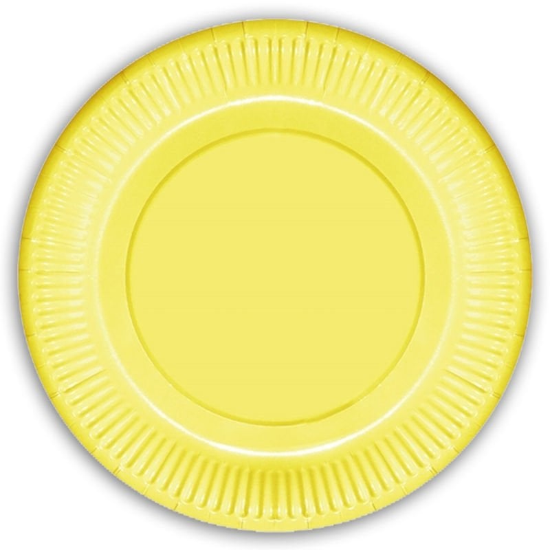 Makaron Karton Tabak, 23 cm x 8 Adet - Sarı