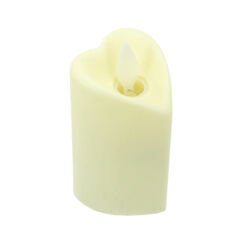 Hareketli Alev Pilli Led Kalp MuM, 9 cm x 5 cm - Krem