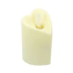 Hareketli Alev Pilli Led Kalp MuM, 9 cm x 5 cm - Krem