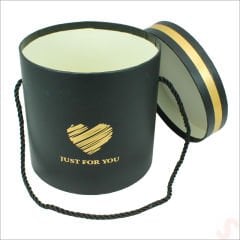 Silindir Kutu Büyük Boy, 18 cm x 17 cm - Siyah