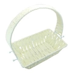 Saplı Dikdörtgen Sepet, 24 cm, Küçük Boy