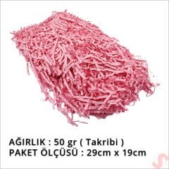 Zikzak Kırpıntı Kağıt Paketleme Dolgu Malzemesi, 50 gr - Pembe