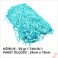 Zikzak Kırpıntı Kağıt Paketleme Dolgu Malzemesi, 50 gr - Mavi