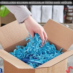 Zikzak Kırpıntı Kağıt Paketleme Dolgu Malzemesi, 50 gr - Mavi