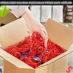 Zikzak Kırpıntı Kağıt Paketleme Dolgu Malzemesi, 50 gr - Kırmızı