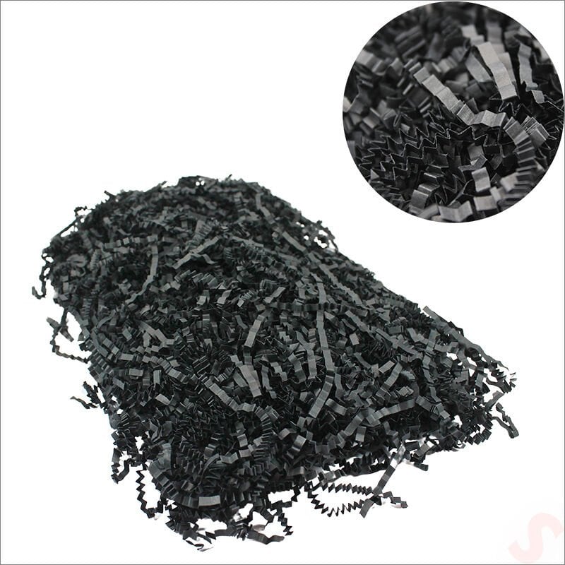 Zikzak Kırpıntı Kağıt Paketleme Dolgu Malzemesi, 50 gr - Siyah