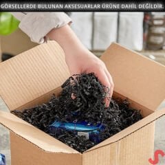 Zikzak Kırpıntı Kağıt Paketleme Dolgu Malzemesi, 50 gr - Siyah