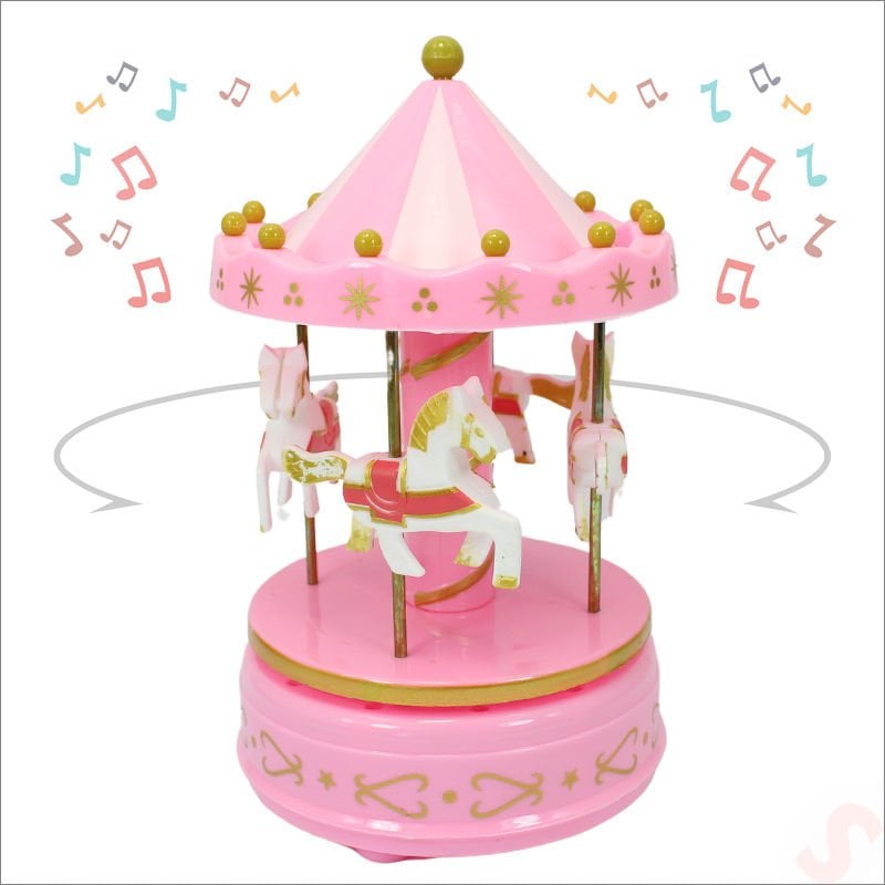 Atlı Karınca Müzik Kutusu, 17cm x 10cm - Pembe