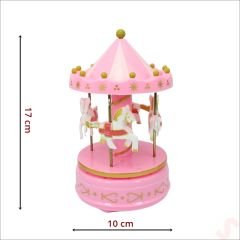 Atlı Karınca Müzik Kutusu, 17cm x 10cm - Pembe