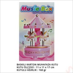 Atlı Karınca Müzik Kutusu, 17cm x 10cm - Pembe