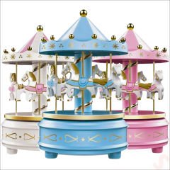 Atlı Karınca Müzik Kutusu, 17cm x 10cm - Pembe