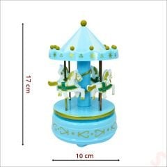 Atlı Karınca Müzik Kutusu, 17cm x 10cm - Mavi