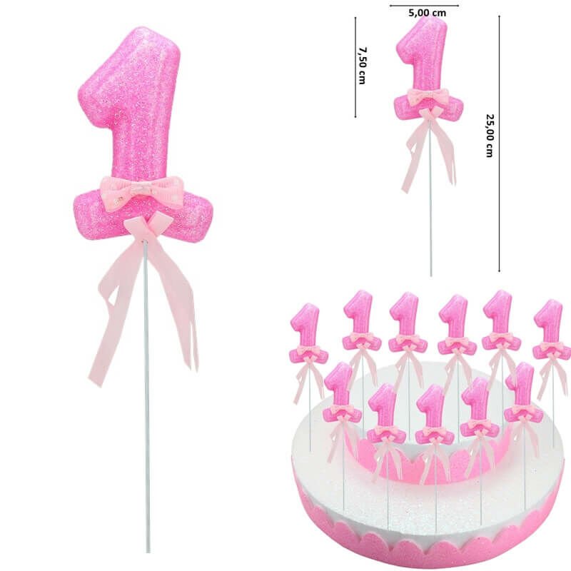 1 Yaş Simli Çubuk Süs, Pembe