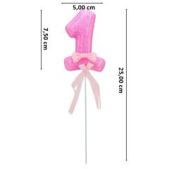 1 Yaş Simli Çubuk Süs, Pembe