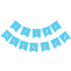 İyiki Doğdun Uzar Yazı, Gümüş Baskılı - Mavi