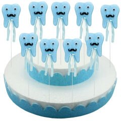 Diş Buğdayı Simli Çubuk Süs, Mavi