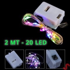 2 mt Multi Renk 20 Ledli Pilli Peri Led Işık