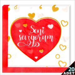 Seni Seviyorum Peçete - 20 Adet