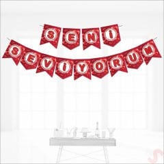 Seni Seviyorum Karton Banner, 190 cm