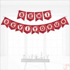 Seni Seviyorum Karton Banner, 190 cm