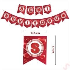Seni Seviyorum Karton Banner, 190 cm