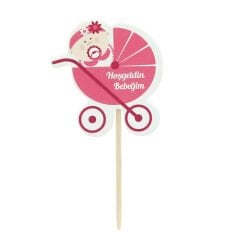 Hoşgeldin Bebeğim Kürdan - Pembe - 20 Adet