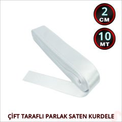 Saten Kurdele, 2cm x 10mt - Beyaz