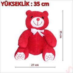 Peluş Ayıcık, 35 cm x 27 cm - Kırmızı