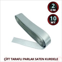 Saten Kurdele, 2cm x 10mt - Gümüş