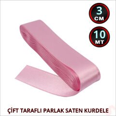 Saten Kurdele, 3cm x 10mt - Pembe
