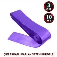 Saten Kurdele, 3cm x 10mt - Mor