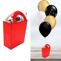 Balon Ağırlığı, Metalik Mini Çanta, Kırmızı