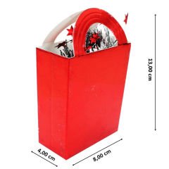 Balon Ağırlığı, Metalik Mini Çanta, Kırmızı