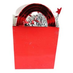 Balon Ağırlığı, Metalik Mini Çanta, Kırmızı