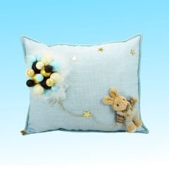 Takı Yastığı, Bubble ve Tavşan Süslemeli - Mavi