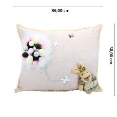 Takı Yastığı, Bubble ve Tavşan Süslemeli - Pembe