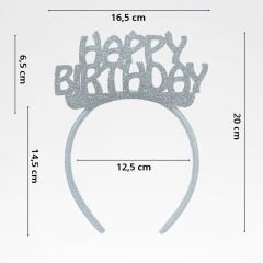 Happy Birthday Taç - Gümüş