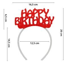 Happy Birthday Taç - Kırmızı