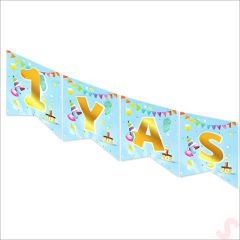 1 Yaşındayım Banner, 2 mt x 17 cm - Mavi