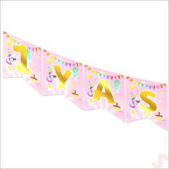 1 Yaşındayım Banner, 2 mt x 17 cm - Pembe