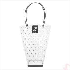 Siyah Saplı Şeffaf PVC Çanta, 35x26,5x13cm - 1 Adet