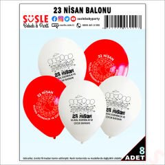 23 Nisan Baskılı 30cm Balon - 8 Adet