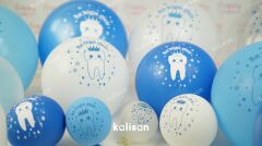 İlk Dişim Çıktı Balon, 30cm x 8 Adet - Mavi