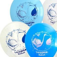 Hoşgeldin Bebek Balon, 30cm x 8 Adet - Mavi