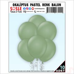 Okaliptus Pastel Balon, 30cm x 8 Adet